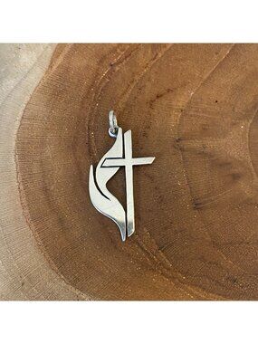 RETIRED James Avery Large Methodist Cross Pendant, Sterling Silver